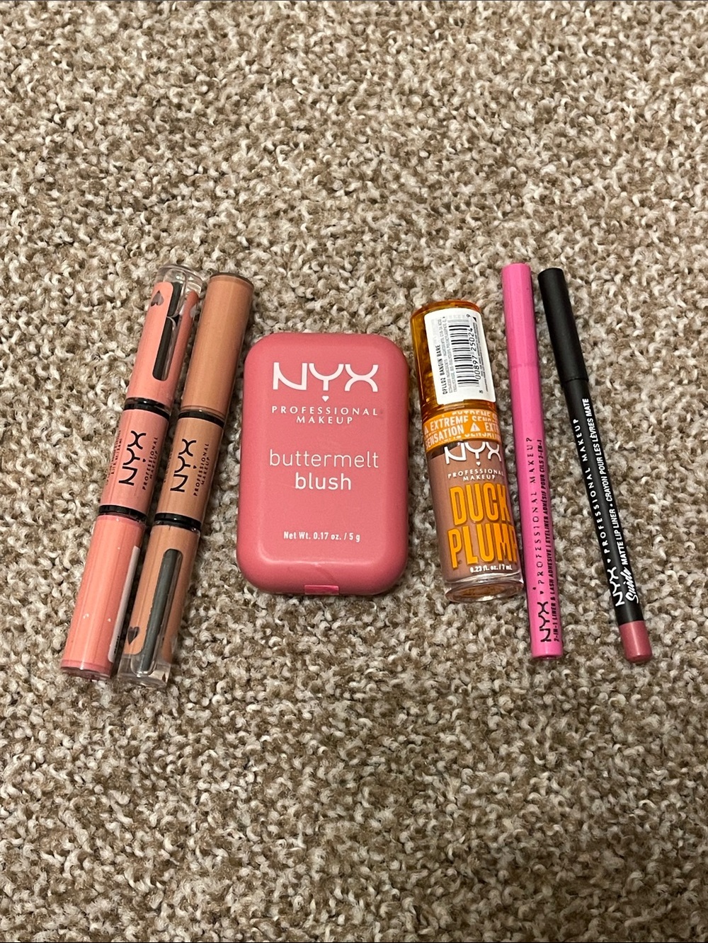 NYX Pink & Nude Lip Set with Duck Plump Gloss and Lip & Eye Liner